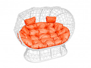Кокон Лежебока на подставке с ротангом оранжевая подушка в Артёмовском - artyomovskij.magazinmebel.ru | фото