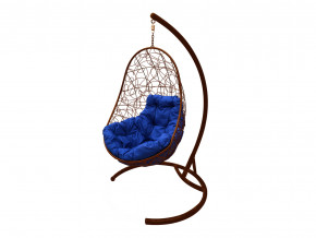 Кокон Овал с ротангом синяя подушка в Артёмовском - artyomovskij.magazinmebel.ru | фото