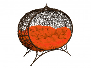 Кокон Улей на ножках с ротангом оранжевая подушка в Артёмовском - artyomovskij.magazinmebel.ru | фото