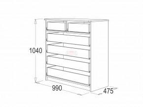 Комод 6 фант ясень анкор в Артёмовском - artyomovskij.magazinmebel.ru | фото - изображение 2