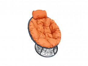 Кресло Папасан мини с ротангом оранжевая подушка в Артёмовском - artyomovskij.magazinmebel.ru | фото - изображение 1