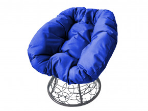 Кресло Пончик с ротангом синяя подушка в Артёмовском - artyomovskij.magazinmebel.ru | фото
