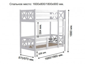 Кровать 2-х ярусная Аист-2 Классика белый 1800х900 мм в Артёмовском - artyomovskij.magazinmebel.ru | фото - изображение 2