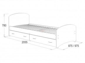 Кровать-6 одинарная с 2-мя ящиками 800*2000 млечный дуб в Артёмовском - artyomovskij.magazinmebel.ru | фото - изображение 2