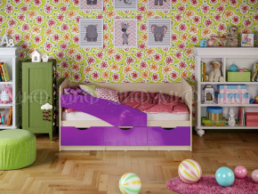Кровать Бабочки 1600 Фиолетовый металлик в Артёмовском - artyomovskij.magazinmebel.ru | фото