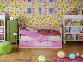 Кровать Бабочки 1600 Сиреневый металлик в Артёмовском - artyomovskij.magazinmebel.ru | фото - изображение 1