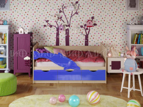 Кровать Дельфин-1 1600 Синий металлик в Артёмовском - artyomovskij.magazinmebel.ru | фото - изображение 1