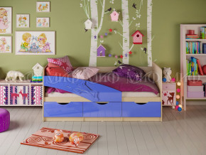 Кровать Дельфин 1600 Синий металлик в Артёмовском - artyomovskij.magazinmebel.ru | фото - изображение 1