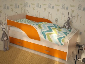 Кровать детская Максимка млечный дуб-оранж в Артёмовском - artyomovskij.magazinmebel.ru | фото