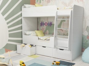 Кровать двухъярусная Малыш двойняшка белый в Артёмовском - artyomovskij.magazinmebel.ru | фото - изображение 1