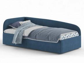 Кровать мягкая Денди на латах рогожка синяя в Артёмовском - artyomovskij.magazinmebel.ru | фото