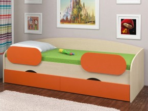 Кровать Соня 2 дуб молочный-оранжевый в Артёмовском - artyomovskij.magazinmebel.ru | фото - изображение 2
