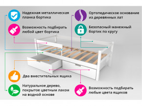 Кровать-тахта Svogen с ящиками и бортиком бежевый-белый в Артёмовском - artyomovskij.magazinmebel.ru | фото - изображение 4