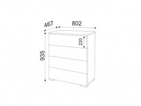 М05 (ручка брусок) Комод (4 ящика) в Артёмовском - artyomovskij.magazinmebel.ru | фото