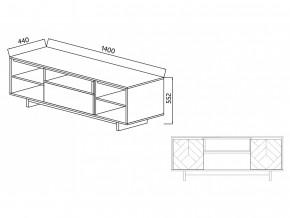 Тумба для ТВА Moderno-1400 Ф2 в Артёмовском - artyomovskij.magazinmebel.ru | фото - изображение 4